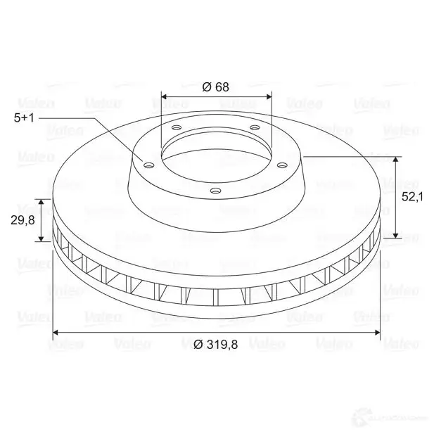 Тормозной диск VALEO 1424231036 197824 D 1553 PZNHFO изображение 0