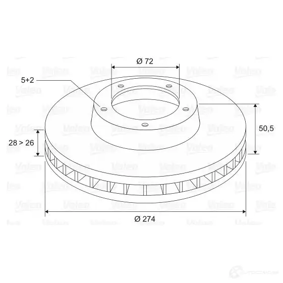 Тормозной диск VALEO V DWWPY 3276421972104 1205863578 197211 изображение 0