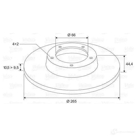 Тормозной диск VALEO 219704 186306 DF 800 DF800 изображение 0