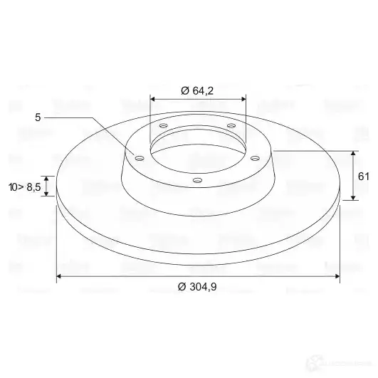 Тормозной диск VALEO 1205865628 3276421975181 LZ 0EXXU 197518 - Изображение 1