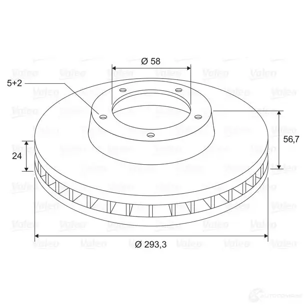 Тормозной диск VALEO 1424231013 D 1504 M3VSD 197775 - Изображение 1