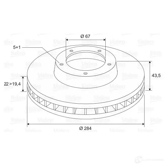 Тормозной диск VALEO DF 852 186280 DF852 219678 - Изображение 1