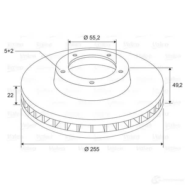 Тормозной диск VALEO 197770 MDRMLFW D 1499 1424231009 - Изображение 1