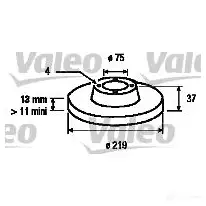 Тормозной диск VALEO 219762 QZ3T3K H 3276421864461 186454 изображение 0