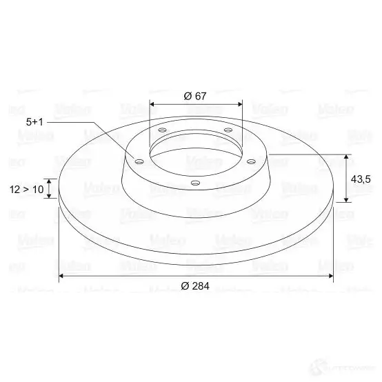Тормозной диск VALEO 219696 186298 DF803 DF 803 - Изображение 1