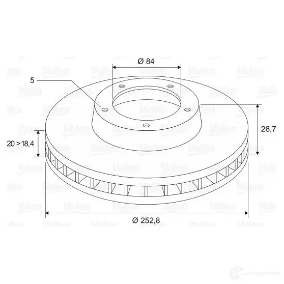Тормозной диск VALEO 186572 3276421865710 219863 ZMTPRS W изображение 0