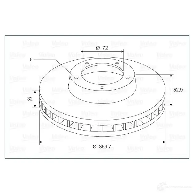 Тормозной диск VALEO ZJIBY D 1477 197748 1424230989 - Изображение 1