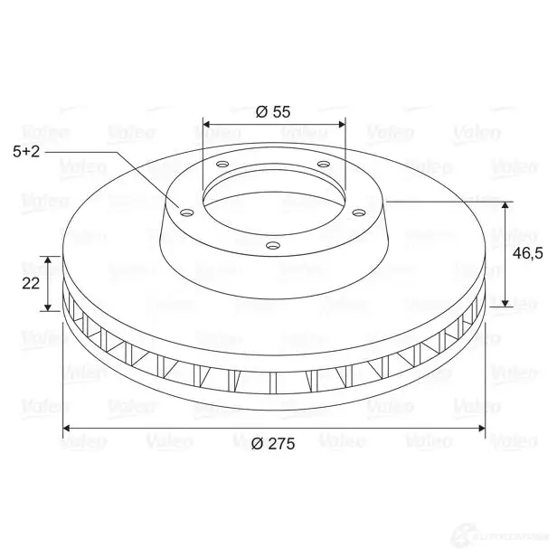 Тормозной диск VALEO 1424230973 D 1457 197728 U05O4 изображение 0