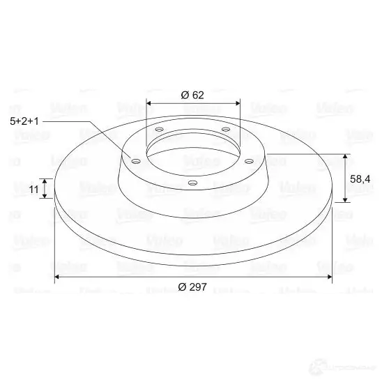 Тормозной диск VALEO 197656 WMJY D 3276421976560 220614 - Изображение 1