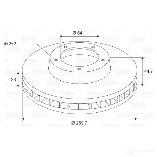 Тормозной диск VALEO E2D 6H 197619 3276421976195 220580 - Изображение 1