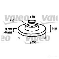 Тормозной диск VALEO 219855 186564 20U VO9
