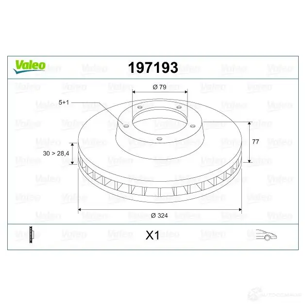 Тормозной диск VALEO 197193 220364 LKR9 3Q 3276421971923 изображение 1