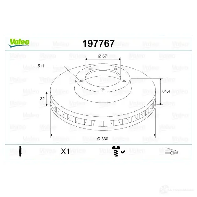 Тормозной диск VALEO BEQ7A D 1496 197767 1424231006 изображение 1