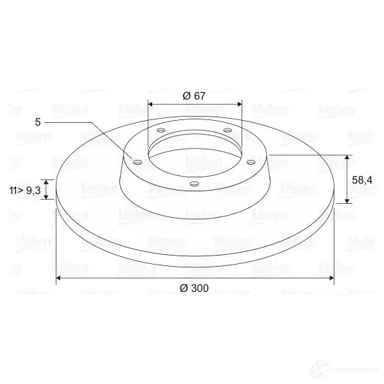 Тормозной диск VALEO Q2HHISE D 1051 197337 220474 - Изображение 1