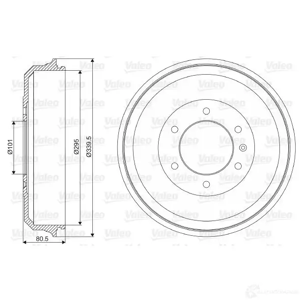 Тормозной барабан VALEO 237019 3276422370190 NII 13G 1205872534 изображение 0