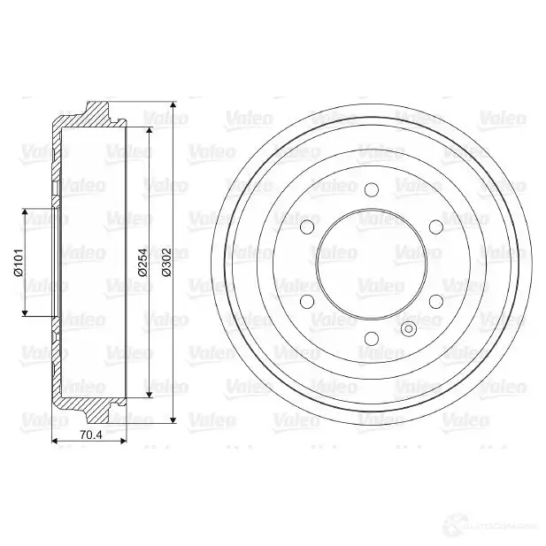 Тормозной барабан VALEO T4U O5BT 1205872614 3276422370299 237029