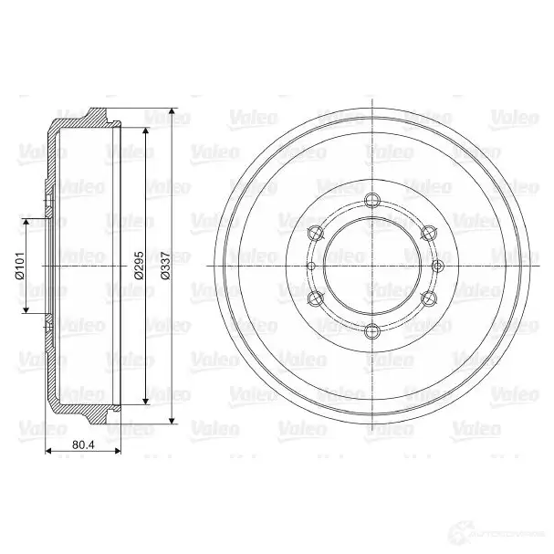 Тормозной барабан VALEO 237060 2L6 ZDYO 3276422370602 1205872824