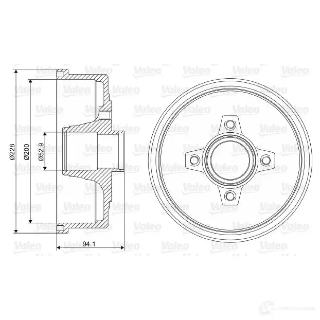Тормозной барабан VALEO ZX3M C 3276422370985 1205873022 237098