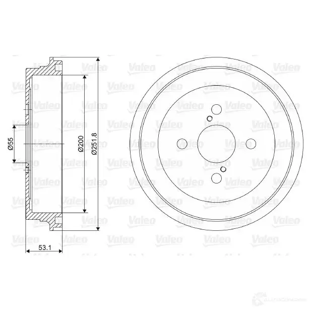 Тормозной барабан VALEO R4EM 3 237057 3276422370572 1205872812 изображение 0