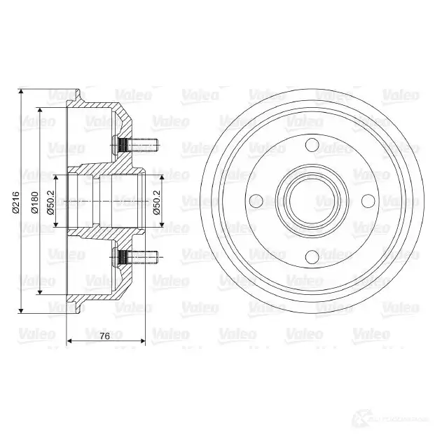 Тормозной барабан VALEO 220866 237066 3276422370664 1H 6MDL