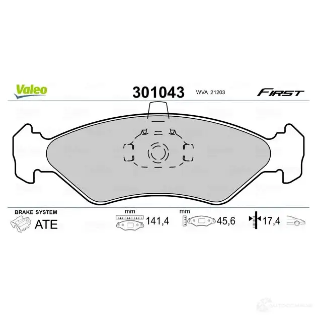 Тормозные колодки дисковые, комплект VALEO C5F K911 301043 223395 3276423010439 изображение 1