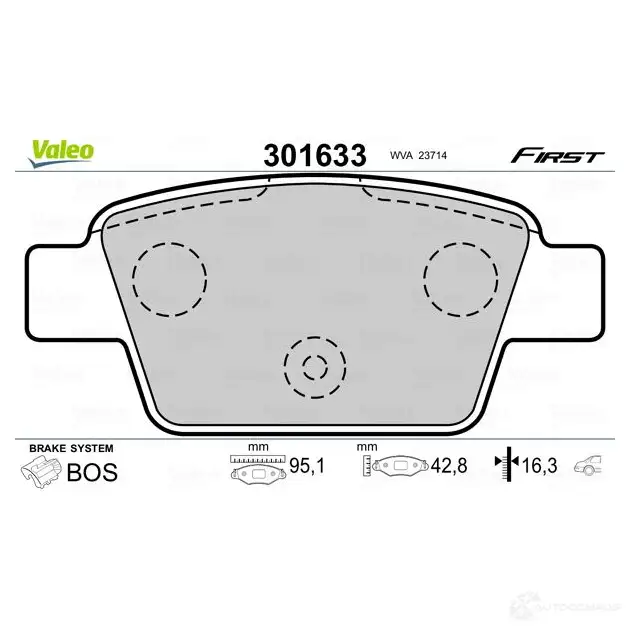 Тормозные колодки дисковые, комплект VALEO 301633 48 CTI2 3276423016332 1205898764 изображение 5