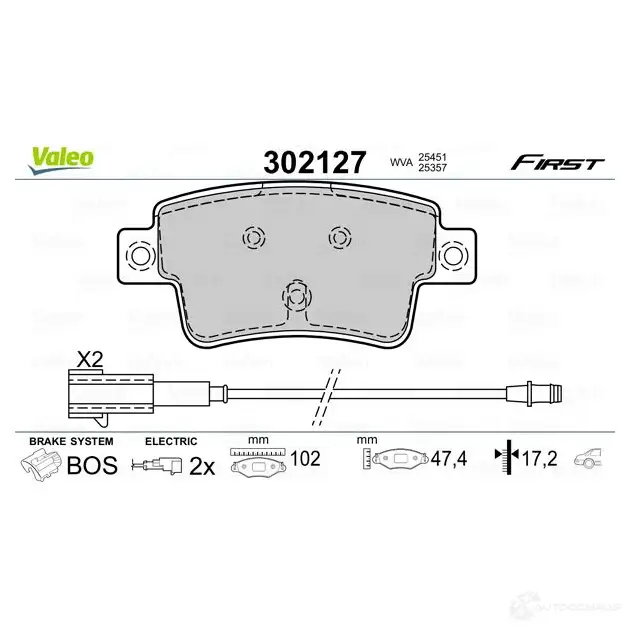 Тормозные колодки дисковые, комплект VALEO 3276423021275 1205903504 302127 I9TT 8AR изображение 1