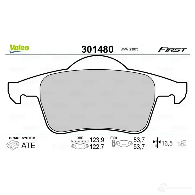 Тормозные колодки дисковые, комплект VALEO 223544 3276423014802 301480 F LEH8C3 изображение 4