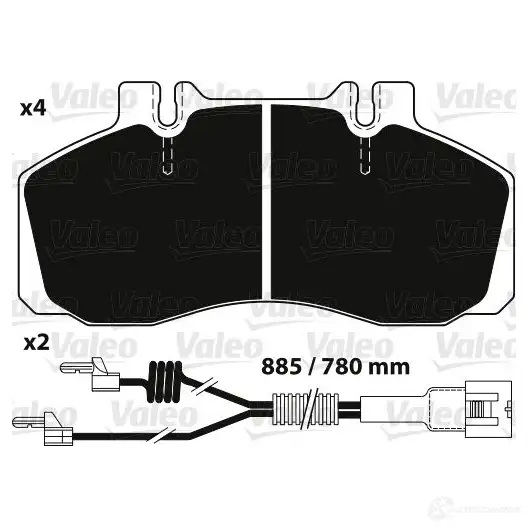 Тормозные колодки дисковые, комплект VALEO XGZ5D26 245468 882241 29 065