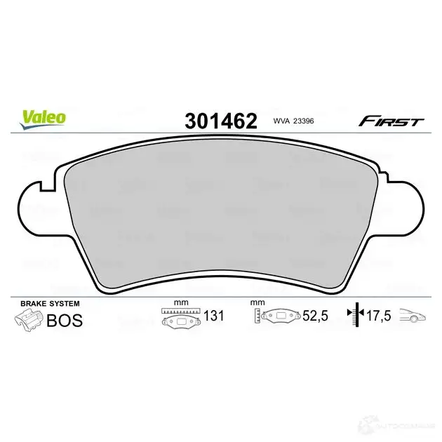 Тормозные колодки дисковые, комплект VALEO 3276423014628 223534 JZF 0P 301462 изображение 1