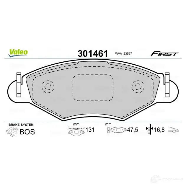 Тормозные колодки дисковые, комплект VALEO 223533 3276423014611 301461 ZWN1 V изображение 1