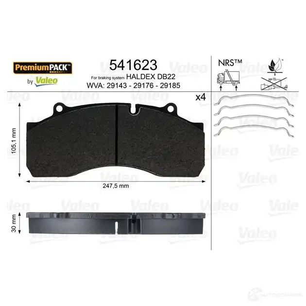 Тормозные колодки, комплект VALEO ZFGD EZ 541623 1437875500