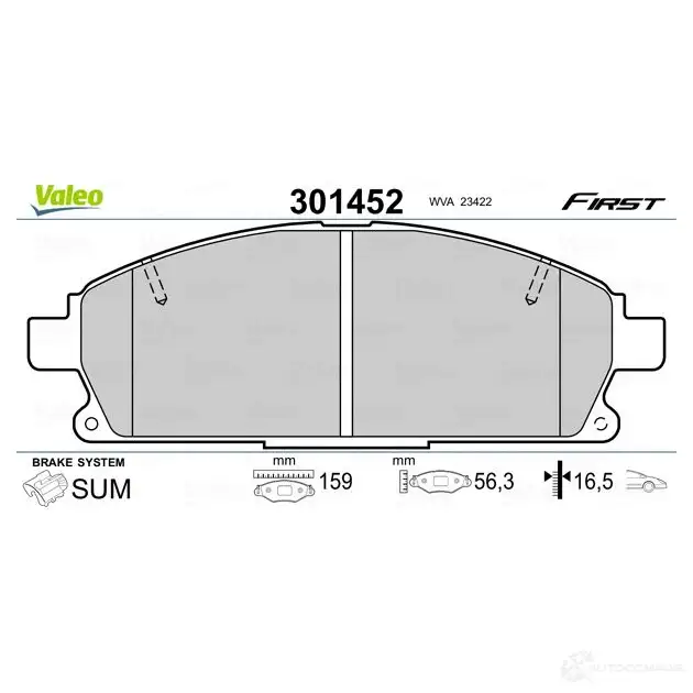 Тормозные колодки дисковые, комплект VALEO 301452 223528 3276423014529 CDRR5M E изображение 1