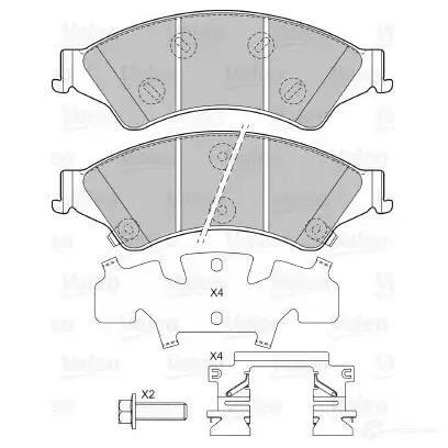 Тормозные колодки дисковые, комплект VALEO WCB2 SBT 601466 3276426014663 233662 изображение 0