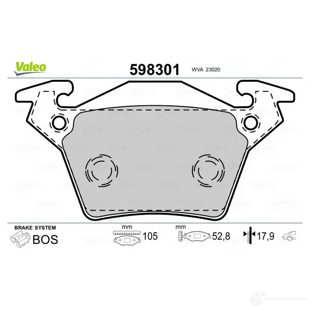 Тормозные колодки дисковые, комплект VALEO 232803 FGIGFX2 2302 0 598301 изображение 1