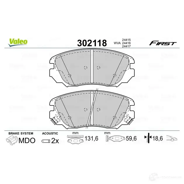 Тормозные колодки дисковые, комплект VALEO JC87M 3V 3276423021183 302118 1205903360 изображение 5