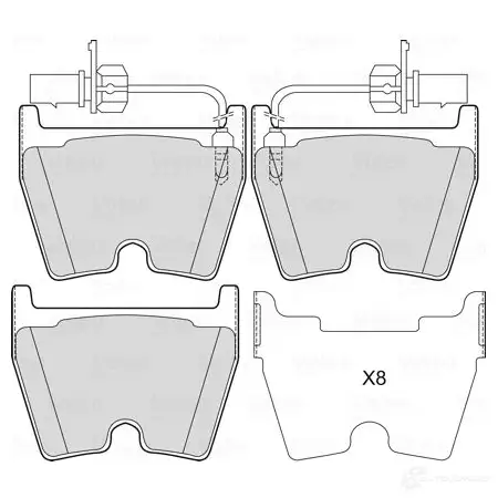 Тормозные колодки дисковые, комплект VALEO 1437877313 T 6XFO6O 601758 изображение 0