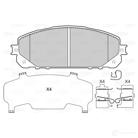 Тормозные колодки дисковые, комплект VALEO 3276426015400 OXJB 7M 601540 1206093442 - Изображение 1