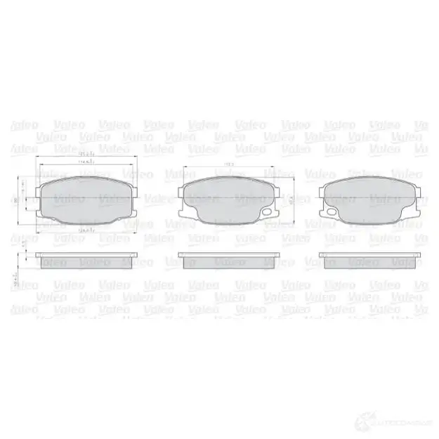 Тормозные колодки дисковые, комплект VALEO 245354 TU4E03W 872242 29 242