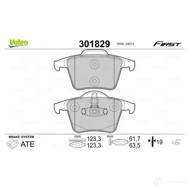 Тормозные колодки дисковые, комплект VALEO 3276423018299 301829 223682 Q OVNXG изображение 1