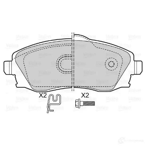 Тормозные колодки дисковые, комплект VALEO 598456 23 225 232929 M8F0V - Изображение 1