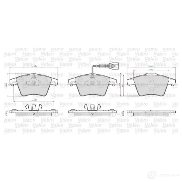 Тормозные колодки дисковые, комплект VALEO H47J7TR 2 3746 245392 872746 изображение 0