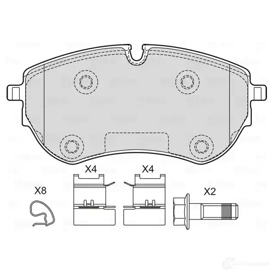 Тормозные колодки дисковые, комплект VALEO TI8 PE 1437877289 601749