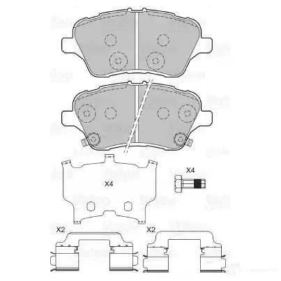 Тормозные колодки дисковые, комплект VALEO 3276426013642 AUT9L D 601364 1206092034 - Изображение 1
