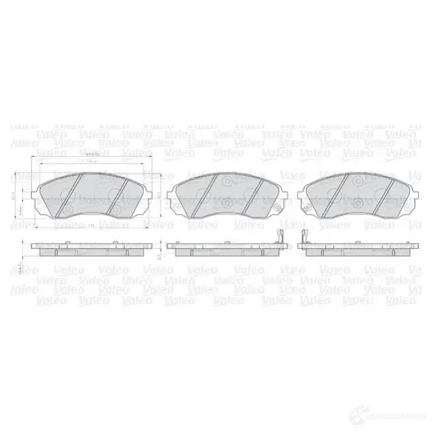 Тормозные колодки дисковые, комплект VALEO 872597 245379 2459 7 HPJ8NKK