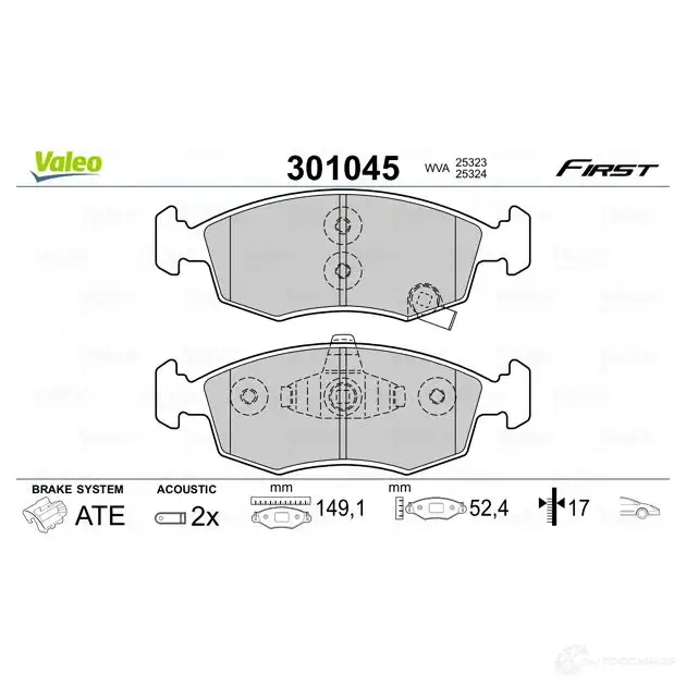 Тормозные колодки дисковые, комплект VALEO 301045 LP SFC 3276423010453 1205892504 изображение 6