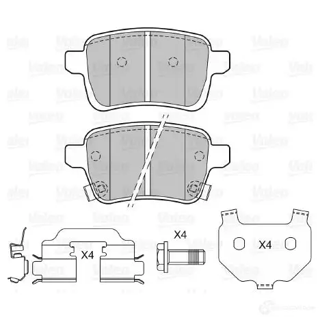 Тормозные колодки дисковые, комплект VALEO G02 KO0Y 3276426014786 601478 233671 изображение 0