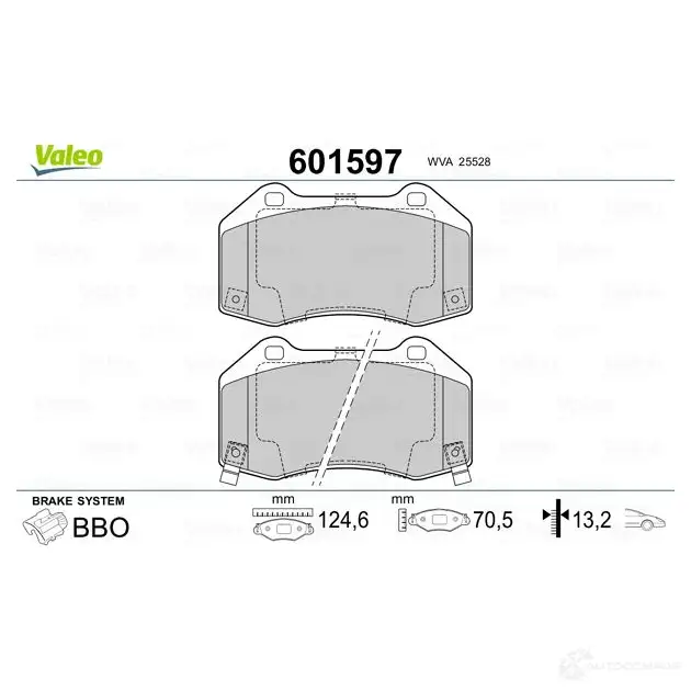 Тормозные колодки дисковые, комплект VALEO 1206093756 3276426015974 EQ I7NCX 601597 изображение 1