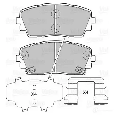 Тормозные колодки дисковые, комплект VALEO 233606 HVV 0X9A 3276426012997 601299 изображение 0