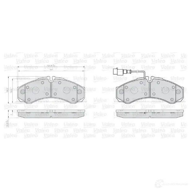 Тормозные колодки дисковые, комплект VALEO 872001 OSDHC 245325 2 9121 изображение 0